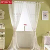 Embroidered Butterfly Tulle Curtains For Kitchen Bedroom Sheer Dandelion Window Drapes Panels Girls Room Living Curtain &