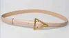 Cinturones de mujer de 1,8 cm, nuevo cinturón fino de triángulo de oro simple, hebilla de pin de cuero, cinturón de hebilla de triángulo fino de tendencia, rojo para mujer