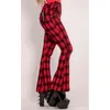 Gothic Plaid Hosen Frauen Hohe Taille Dünne Flare Frühling Sommer Punk Streetwear Frau Zipper Y2K Lange Böden Hosen 211115