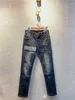 Designer Mens Jeans College Style Leisure Fit Slim-Ben Pants Men Casual Solic Classic Straight Denim Design Trousers Storlek 29-40230B