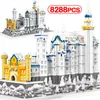 8288st City Creator Architecture Sneeuwende Swan Castle House Bricks Mini Micro Diamond Bouwstenen DIY Speelgoed voor kinderen Gift X0503