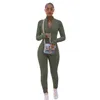 Sexiga grossistkvinnor Jumpsuits Spring Set Women One Piece Rompers Design Update Onesie Zipper Up Plus Size Long Sleeve Jumpsuit för S-5XL