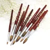 Kolinsky Sable Acrylic Nail Brush For Powder Manicure Plat Wood Handle Gel Builder Borsts Välj Size6598586