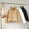 Winter White Duck Down Jacket Women Loose Warm Short Puffer Jackets Woman Stand Collar Bubble Coat Outwear 210525