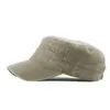 Bérets mode plein air unisexe chapeau décontracté coton soldat Denim chapeaux visière solide casquettes plates disponibles en été 3 Kleur #10