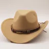 قبعات واسعة الحواف ريترو فيدورا قبعة رجل رعاة البقر الغربية للرجال للرجل النبيل أبي راعية البقر سومبريرو هومبر