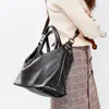 Femmes une épaule sac à provisions grande capacité de haute qualité en cuir véritable matériel en gros sacs de mode sac à main fourre-tout noir C167