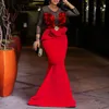 Casual sukienki Afryki Damskie Długie Party Syrenka Suknia Seksowna Przezroczyste Mesh Ruffles Kobiety Ślub Wieczór Plus Size Bodycon Maxi Trumpet