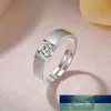 Anéis de cluster homens 925 prata ajustável simples solitaire 1ct zirconia diamante casamento casamento para