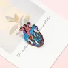 Pins, Brooches Creative Cardiac Anatomy Heart Enamel Brooch Mountain Stone Blood Vessel Internal Organs Lapel Pin Backpack Coat Punk Badge