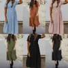 Kvinnor Elegant Ruffles Klänning Sommar Sundress Casual Short Sleeve Solid Party Vestido Zanzea Vintage Kaftan Dresses Femme Robe X0629