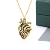 Pendant Necklaces Anatomical Heart Necklace For Women Men Minimalist Stainless Steel Gold Chain Organ Vintage Memorial Jewerly