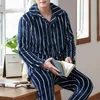 Herren-Nachtwäsche, Winter, dick, warm, weich, Flanell-Pyjama-Set, Herren-Nachtpyjama, Langarm-Pyjama-Anzug, lässige Homewear, 45 kg–105 kg