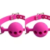 NXY Jouets pour adultes Fetish Extreme Full Silicone Respirant Ball Gag Bondage Open Mouth Gags Sex Toys Pour Couple Adulte Jeu Taille S M L 1201