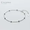 Colusiwei Simple Essential Bead Link Anklets 925 Sterling Bracelet for Foot Jewelry Silver Female Leg Chain