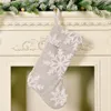 Bas de Noël avec flocon de neige grand sac cadeau arbre de Noël cheminée ornements suspendus décorations de vacances XBJK2108