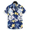 قمصان رجالية عارضة ST16 التجارة الخارجية الأزهار 3D طباعة الشاطئ قميص بأكمام قصيرة الرجال الصيف 2022 جودة عالية القطن الكتان تجفيف سريع كيمي