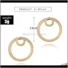 Dangle Lustre Drop Delivery 2021 Punk Or Stud Double Cercle Alliage Métal Femmes Boucles D'oreilles Lady Mode Bijoux Cadeau Western Style Ubaok