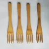 Creative natural bamboo fork four teeth Reusable cutlery bamboo dessert fork fruit fork home Dinnerware T2I51846