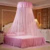 Montado mosquito net princesa tenda cortina casa cúpula dobrável cama dossel com gancho gêmeo completo rainha d30