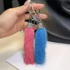 Keychains Luxury Real Tail Key Chain Fluffy Ring Women Bag Charm Backpack Pendant Girls Boys Pants Accessories Miri22