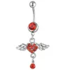 YYJFF D0567-1 (4 cores) Anel de barriga claro estilo agradável Cor roxa Anjo como joia corporal piercing na imagem