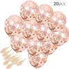 new 20pcs lot Rose Gold Latex Confetti Balloons Ballon Birthday Wedding Party Decoration FWE7153