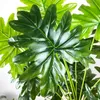 65 cm 18 Gabel Große Gefälschte Palme Kunststoff Künstliche Pflanze Monstera Tropische Blätter Für Wohnzimmer Hawaiian Thema Party Decor 210624