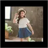 Zestawy Dziecko Dzieci Drop Dostawa 2021 2 sztuk Summer White Shirt Denim Skirtpant Cotihng Wygodne bawełniane Tshirt Baby Girl Clothing Set