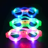 12 Pcs Adult Kids LED Glasses Light Party Sunglasses Mardi Gras Glow In Dark Shutter Shades Neon Flash Christmas Birthday 2022 211216