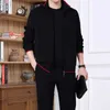 Red Wine Sportsweat Suit Men's Two Piece Set Spring Autumn Casual Large Size Dad's Tracksuit Coats Trousers Trainingspak Mannen Y0831