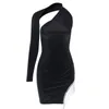 Sexig bodycon kvinna satin klänning vinter långärmad eleganta klänningar för kvinnor fest nattklubb 2021 svart designer kläder 92372 avslappnad
