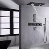 Oil Rubbed Bronze 50x36 Cm LED Shower Faucet Bathroom Thermostatic High Flow Waterfall Rainfall Showers Set