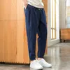 Koreanska stil harem jogger byxor män bomull linne sweatpants plus storlek byxor män casual lätta våren sommar män joggare x0723