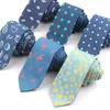 Jeans Skinny Tie for Men Women Dots Slim Neck Suits Denim s s Wedding Business Floral Print Cravate Gravatas