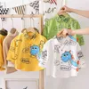 Baby Boy Koszule Summer Born Boys Printe Dinosaur Casual Z Długim Rękawem Topy Odzież dla niemowląt dla Bebes Top Tees 210713