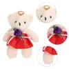 Christmas Decorations 10Pcs Plush Bear Pendants Tree Hanging Little Doll Key Chain