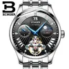 Zwitserland Mechanische Horloge Mannen Binger Rol horloges Skeleton Pols Sapphire Waterdichte B-1186-3 Horloges