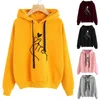 Harajuku Women's Sweatshirt and Hoody Ladies Oversize K Pop Yellow Pink Love Heart Finger Hood Casual Hoodies for Women Girls 210426