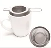 304 tea infuser stainless steel loose leaf strainer basket folding handle teapot flower herbal filter big