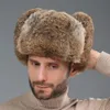 Vinter män hatt päls varm vindtät kep