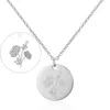 Stainless Steel Carnation Flowers Necklace Carved Daisy Rose Pendant Necklace For Women Collar Jewelry Mother's day Gift For Mom