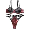 NXY Sexy Set Ultradünne sexy Dessous mit Slip, heiße Versuchung, transparente Spitze, T-Hose, Damen, Satin-Nähte, Anzug, durchsichtige Langerie 1129