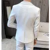 (Jacka + byxa) 2021 Wending Dress Men Blazer Suits Slim Fit Male Business Leisure Suit Jacka Nattklubb Sångare Klänning för Party X0909