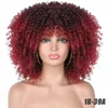 12 cores perucas de cabelo sintético 40cm 16 polegadas afro kinky encaracolado peruca olhar real para branco preto feminino zhs23684