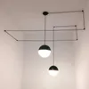 Pendant Lamps Northern Europe Simple DIY Line Chandelier Living Room Bedroom Dining Study Stairs Bedside Glass Lighting