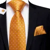 SN-3195 Hi-Tie Classic Man Silk Tie Mode Solid Dots Business Neck Ties voor Mannen Cravat Bruiloft Oranje Stropdas