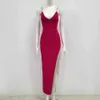 Livre Ladies Runway Diamond Bandage Longo Dress Dress Strap Bodycon High Split Club Evening Party Vestidos 210524