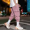 2021 New Men Jogger Sweatpants Casual Harem Shorts Calf Length Trousers Fashion Mens Cargo Pants Summer Male Trousers Y0927