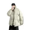 Fgnks vinter män parka kappa tjockna varm jacka kvinnor mode står krage coat street solid färg bomull par parka man 211124